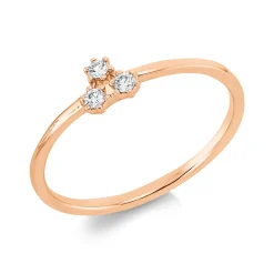 Ring Dreieck aus 750 Gold Rotgold 3 Brillanten 0,07ct TW-SI B:4,8mm