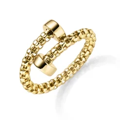 Ring Fingerring aus 585 Gold Gelbgold strukturiert offen Breite 3mm