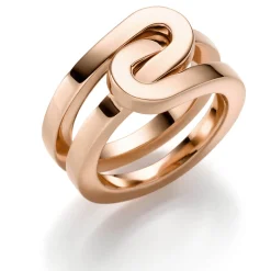 Ring Fingerring aus 585 Gold Rotgold Breite 9mm glänzend Paper-Clip-Muster