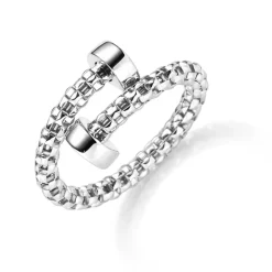 Ring Fingerring aus 585 Gold Weißgold strukturiert offen Breite 3mm