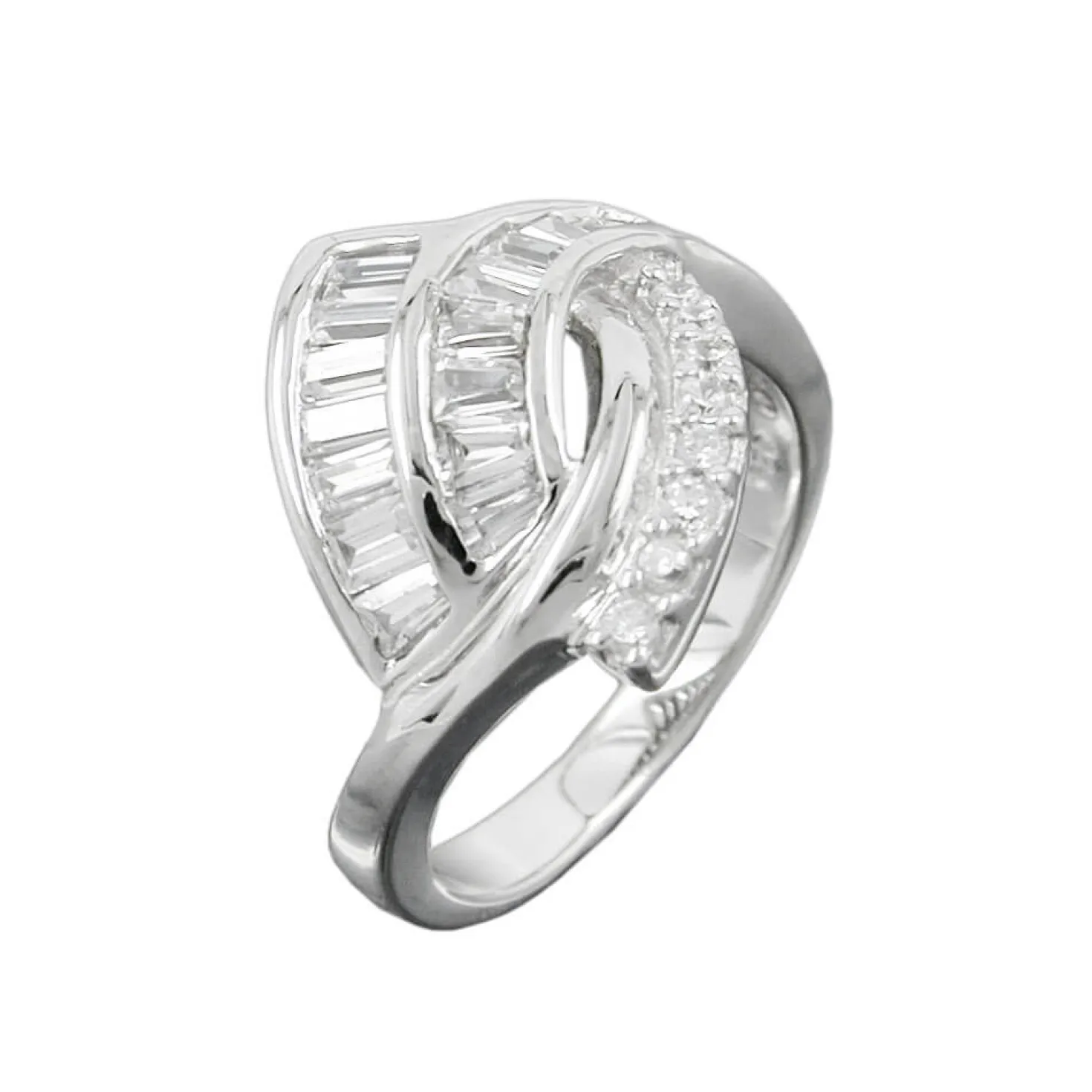 Ring für Damen Damenring mit Zirkonia 925 Silber rhodiniert