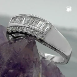 Ring für Damen Damenring mit Zirkonia 925 Silber rhodiniert