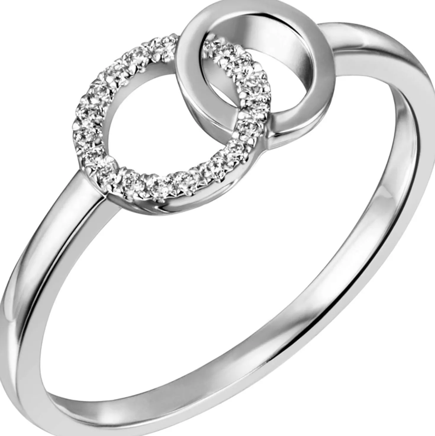 Ring 585 Gold Weißgold 17 Diamanten Brillanten 0,08 Ct W/SI Fingerring