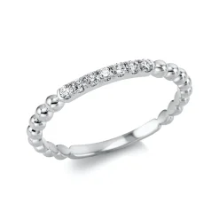 Ring Halbkugel aus 750 Gold Weißgold 7 Brillanten 0,13ct TW-SI H:1,9mm