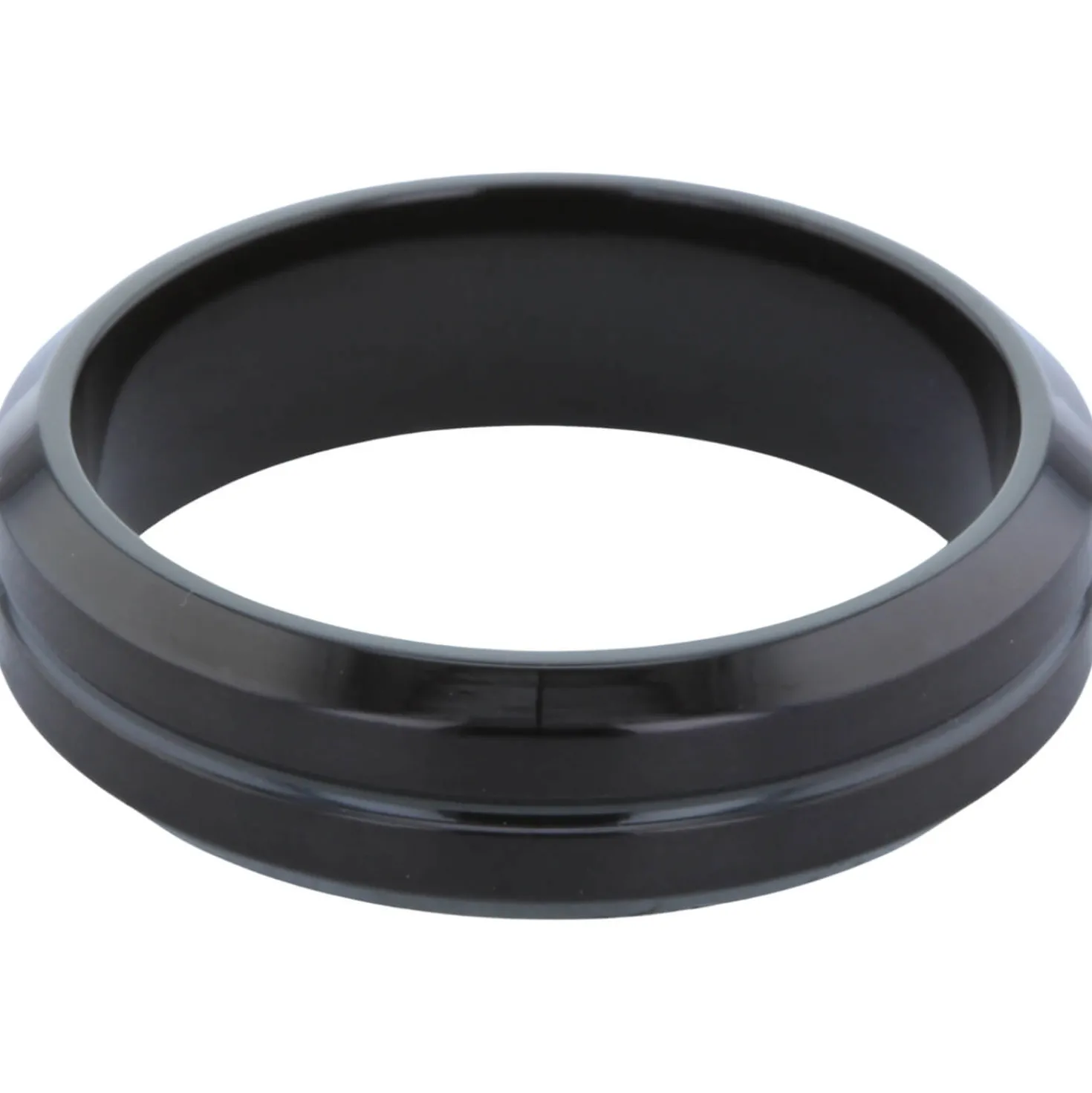 Ring Herrenring Edelstahl schwarz beschichtet teilmattiert schlicht Breite 5,9mm