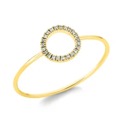 Ring Kreis aus 750 Gold Gelbgold 23 Brillanten 0,04ct TW-SI B:6,7mm
