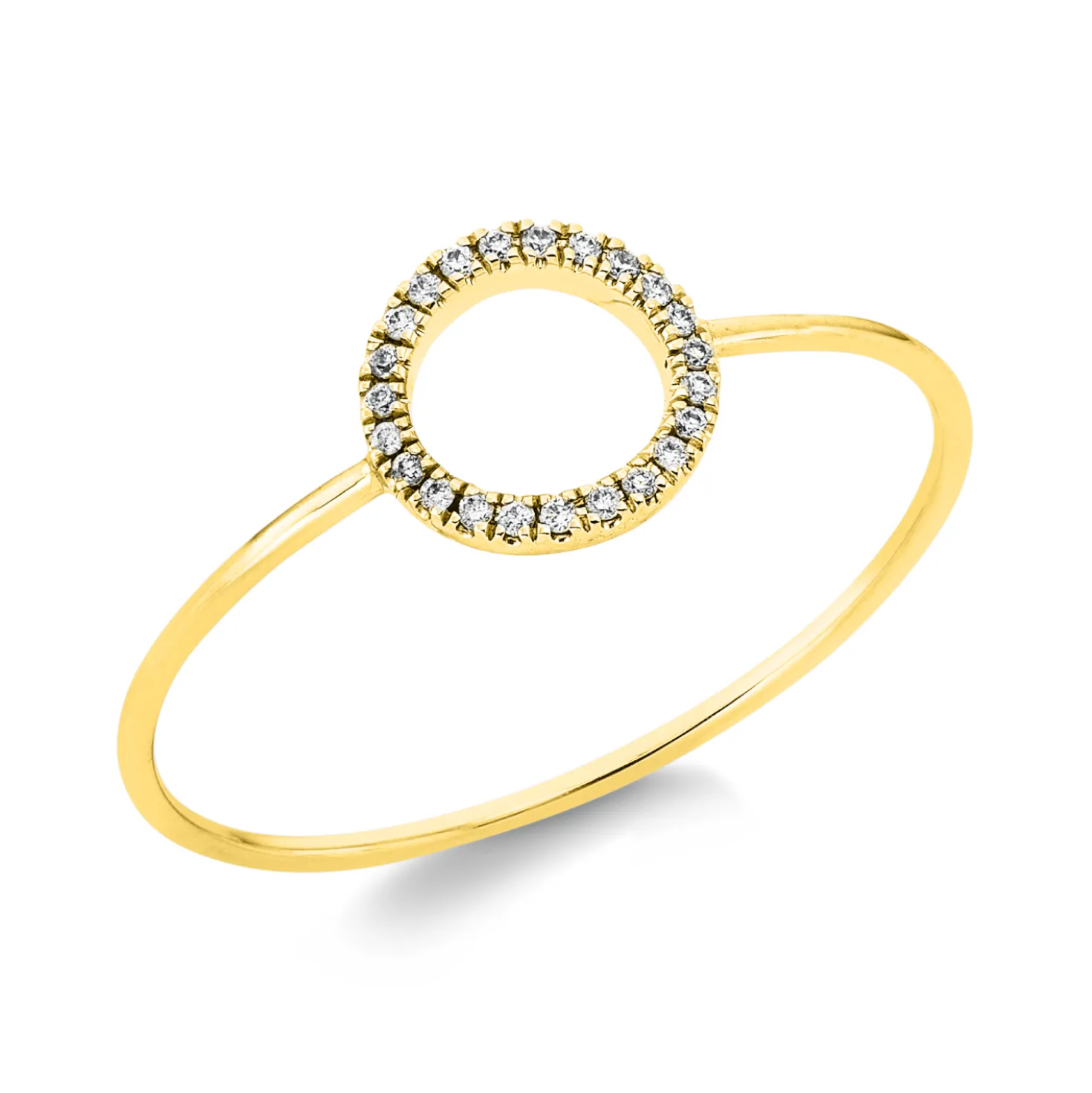 Ring Kreis aus 750 Gold Gelbgold 23 Brillanten 0,04ct TW-SI B:6,7mm