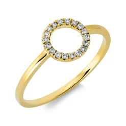 Ring Kreis aus 750 Gold Gelbgold 18 Brillanten 0,1ct W-SI B:7,9mm