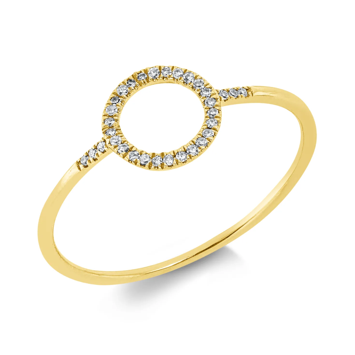 Ring Kreis aus 750 Gold Gelbgold 32 Diamanten 0,05ct TW-SI B:7,5mm