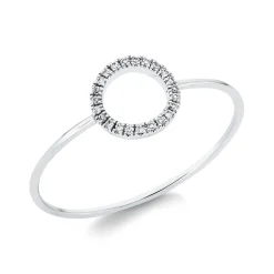 Ring Kreis aus 750 Gold Weißgold 23 Brillanten 0,04ct TW-SI B:6,7mm