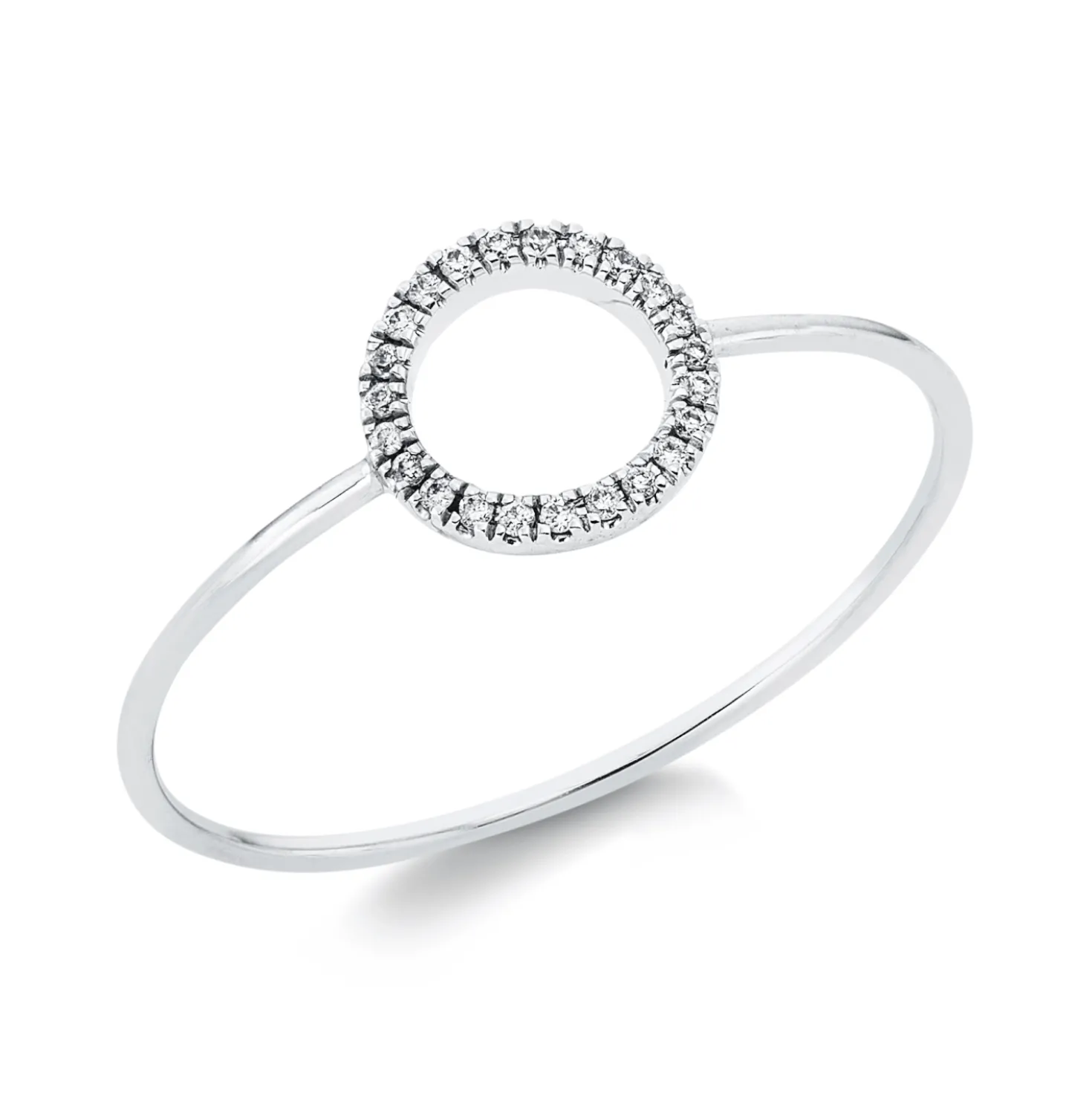 Ring Kreis aus 750 Gold Weißgold 23 Brillanten 0,04ct TW-SI B:6,7mm