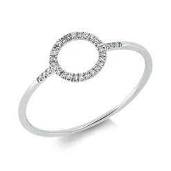 Ring Kreis aus 750 Gold Weißgold 32 Diamanten 0,05ct TW-SI B:7,5mm