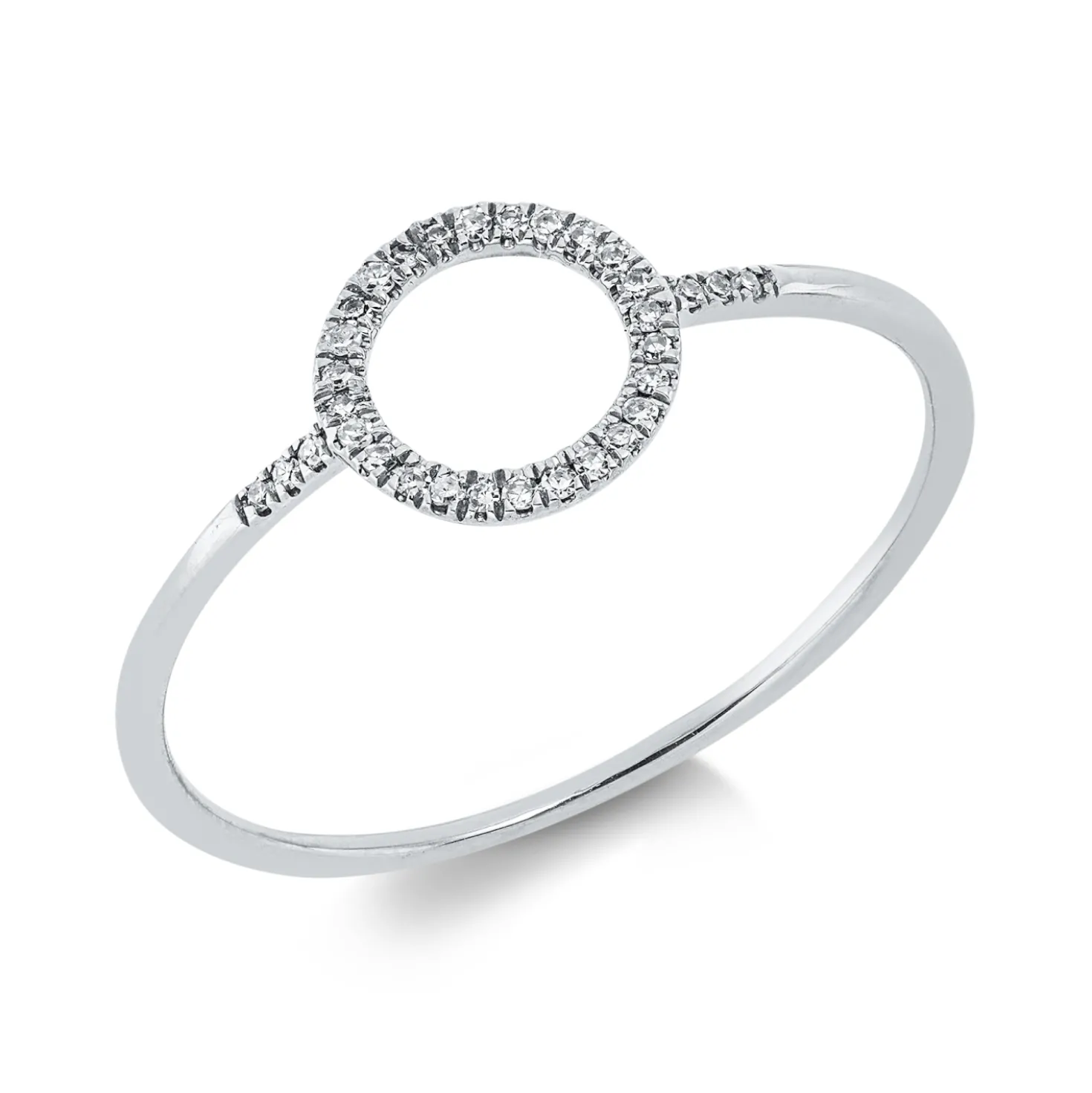 Ring Kreis aus 750 Gold Weißgold 32 Diamanten 0,05ct TW-SI B:7,5mm