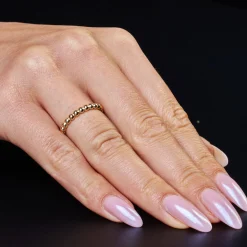 Ring Kugel Kügelchen Damenring aus 585 Gold Gelbgold schlicht Breite 3mm