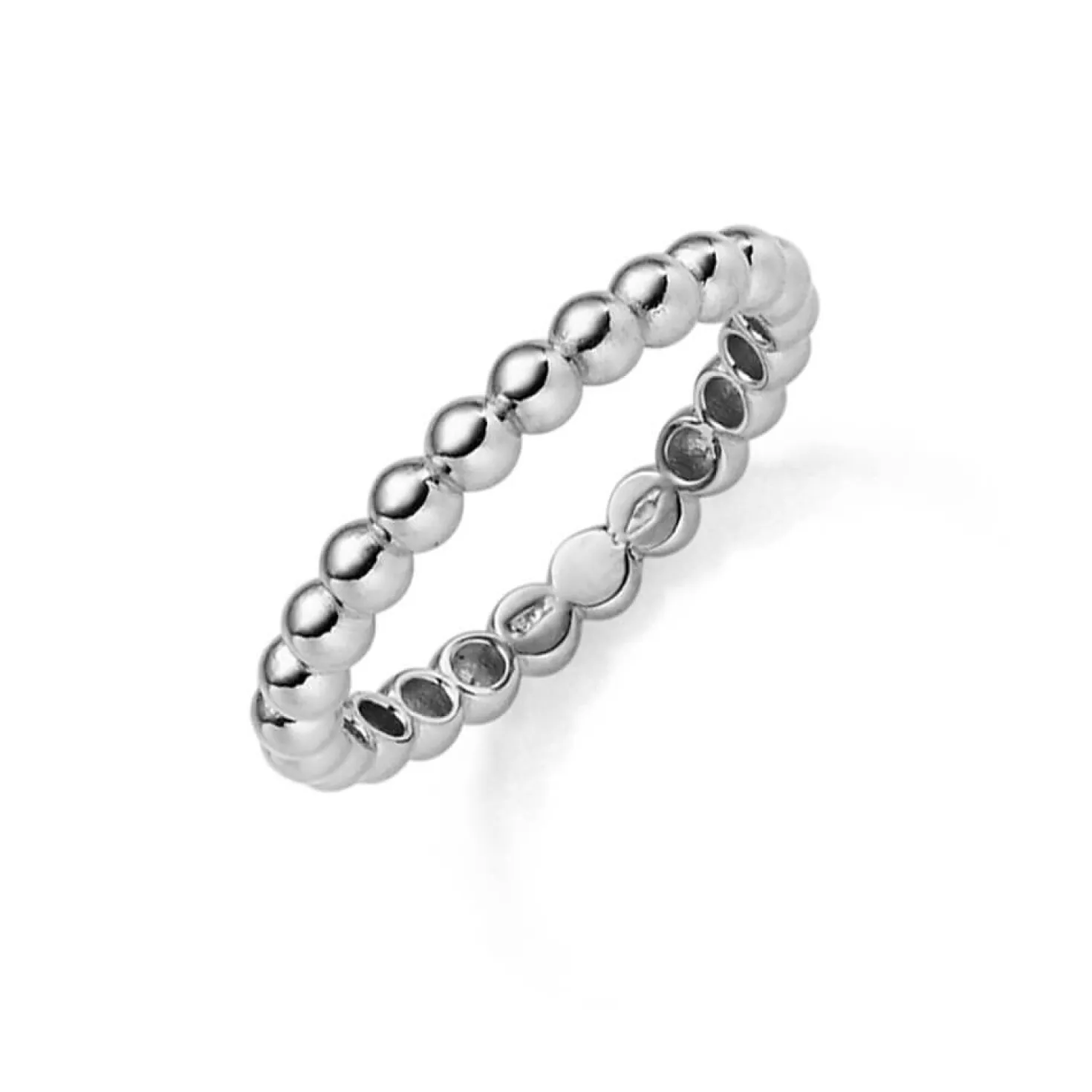 Ring Kugel Kügelchen Damenring aus 585 Gold Weißgold schlicht Breite 3mm