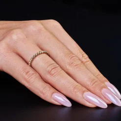 Ring Kugelring Damenring aus 585 Gold Gelbgold diamantiert Breite 2,2mm