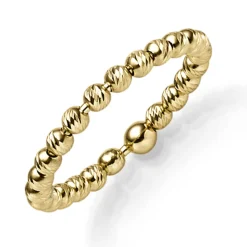 Ring Kugelring Damenring aus 585 Gold Gelbgold diamantiert Breite 2,2mm