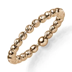 Ring Kugelring Damenring aus 585 Gold Rotgold diamantiert Breite 2,2mm
