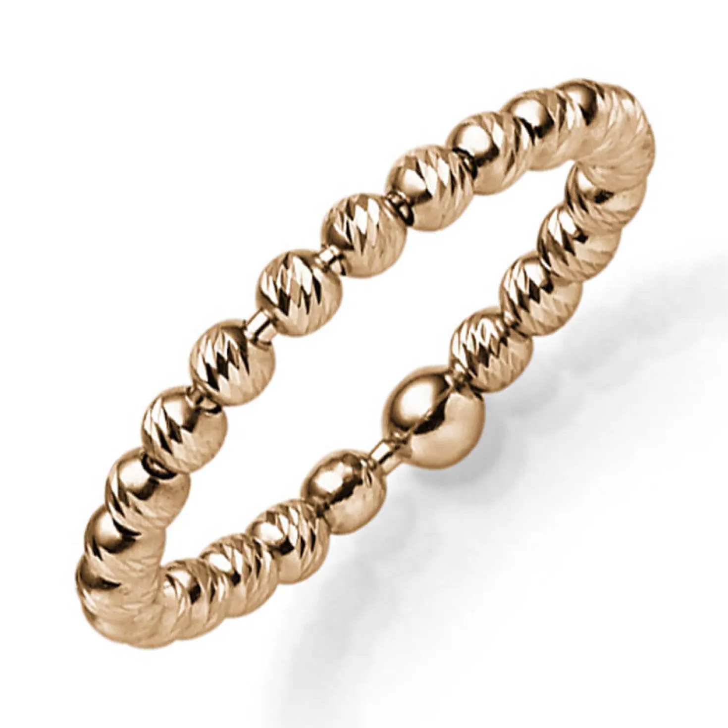 Ring Kugelring Damenring aus 585 Gold Rotgold diamantiert Breite 2,2mm