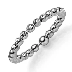 Ring Kugelring Damenring aus 585 Gold Weißgold diamantiert Breite 2,2mm