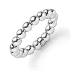 Ring Kugelring Damenring elastisch aus 585 Gold Weißgold Breite 4mm