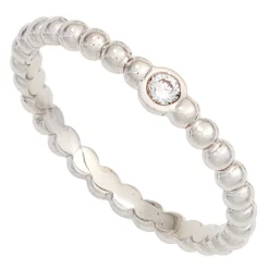 Ring Kugelring 950 Platin Diamant Brillant 0.05Ct W/SI Platinring