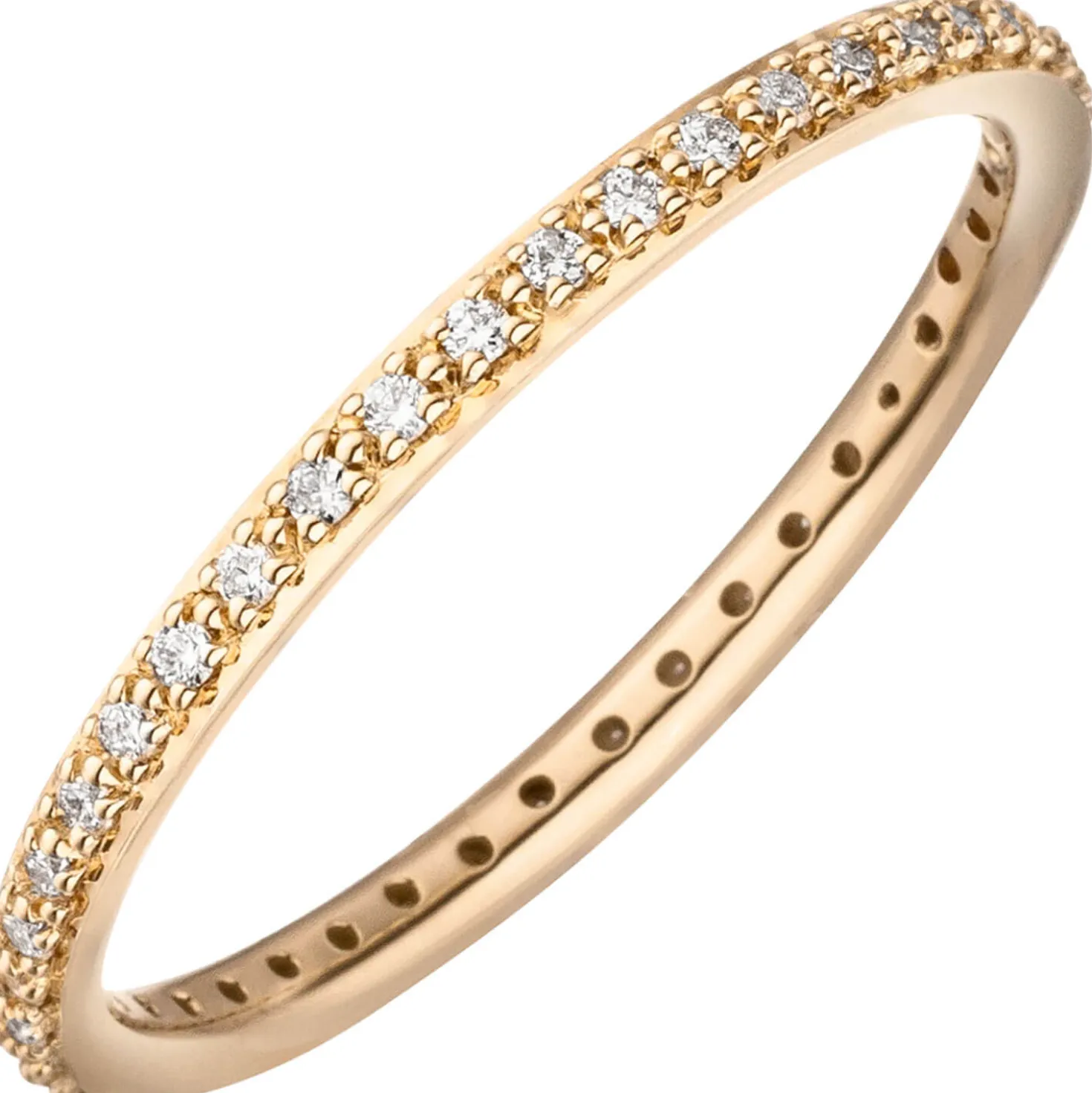 Ring Memoryring aus 585 Gold Gelbgold mit 37 Diamanten Brillanten 0,18 Ct W-si