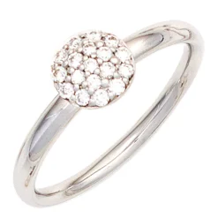 Ring mit 18 Diamanten Brillanten 0,20ct 585 Gold Weißgold Diamantring