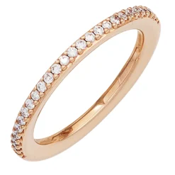 Ring mit 26 Diamanten 0.21Ct W/SI Brillanten 585 Gold Rotgold schlicht & edel