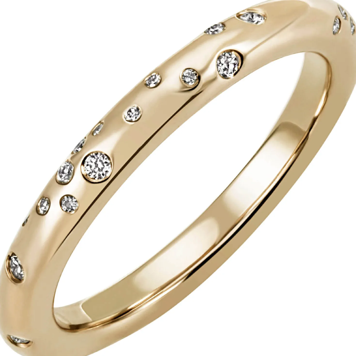 Ring mit 34 verstreuten Diamanten 0.21Ct Brillanten 585 Gold Gelbgold