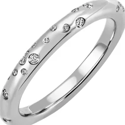 Ring mit 34 verstreuten Diamanten 0.21Ct Brillanten 585 Gold Weißgold