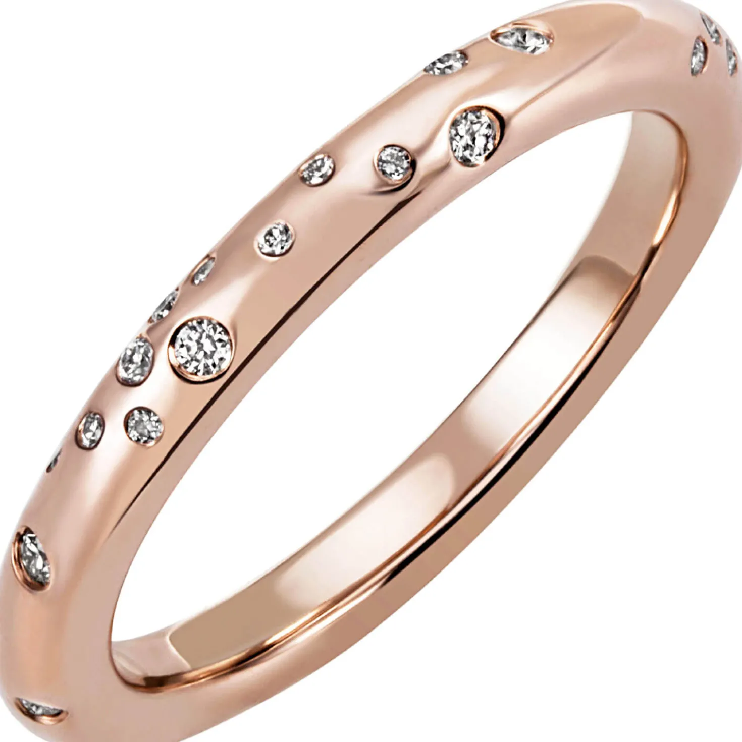 Ring mit 34 verstreuten Diamanten 0.21Ct 585 Gold Rotgold Rosegold