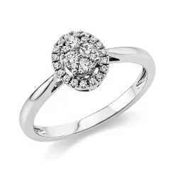 Ring Oval aus 950 Platin 28 Brillanten 0,25ct TW-SI B:8,5mm