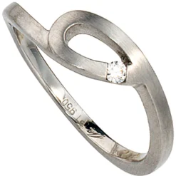 Ring 950 Platin mit Diamant 0.04Ct Brillant Platinring mit Schlaufe