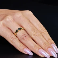Ring Sechseck Finggerring aus 585 Golg Gelbgold Breite 5mm glänzend
