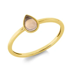 Ring Tropfen aus 750 Gold Gelbgold Quarz 0,4ct rosa B:6,5mm