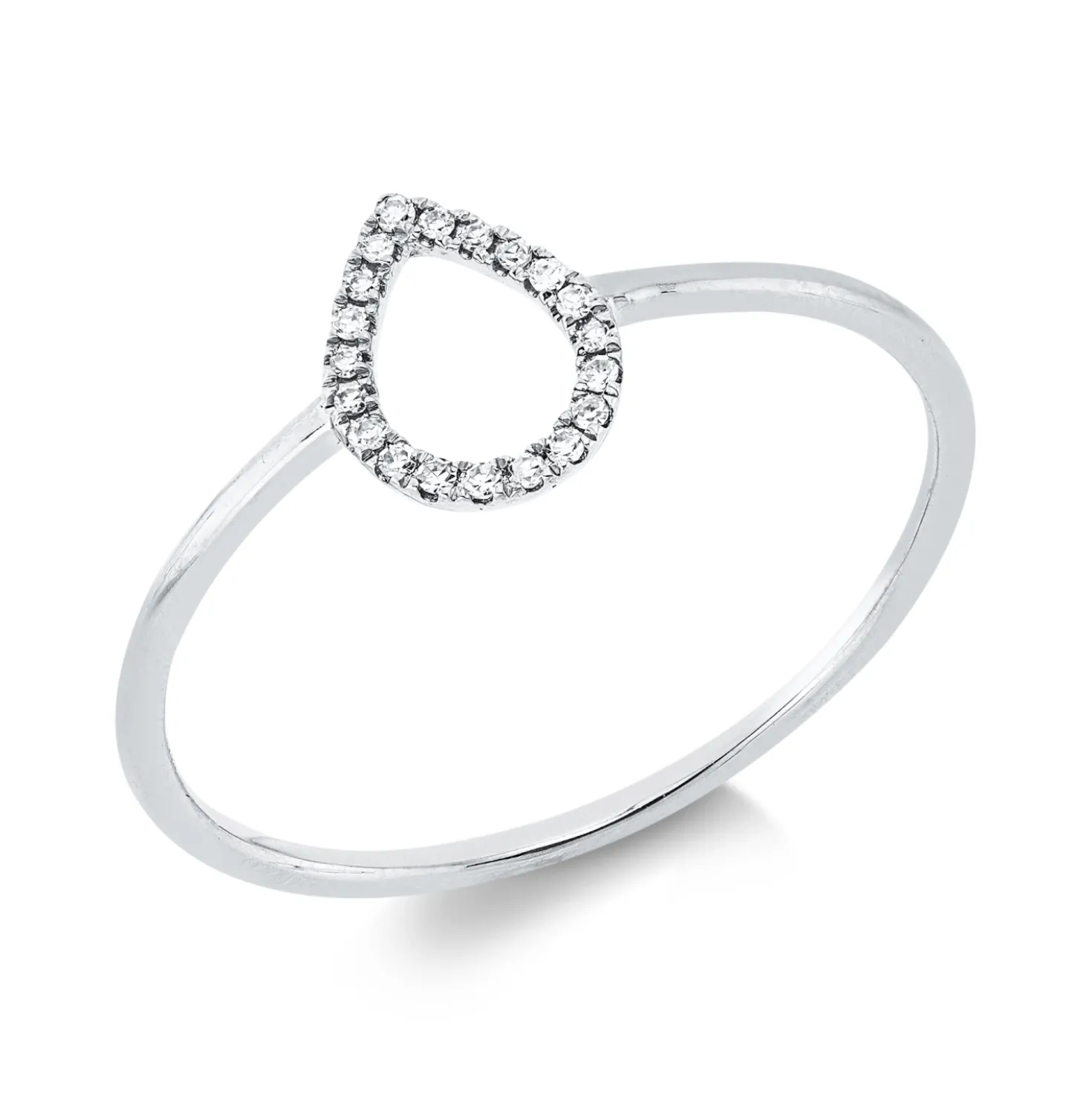 Ring Tropfen aus 750 Gold Weißgold B:7,8mm