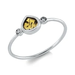 Ring Tropfen aus 750 Gold Weißgold 2 Brillanten 0,02ct I-SI B:5,8mm