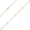 Rund-Ankerkette Goldkette mit Zirkonia Collier aus 585 Gold Gelbgold 45cm