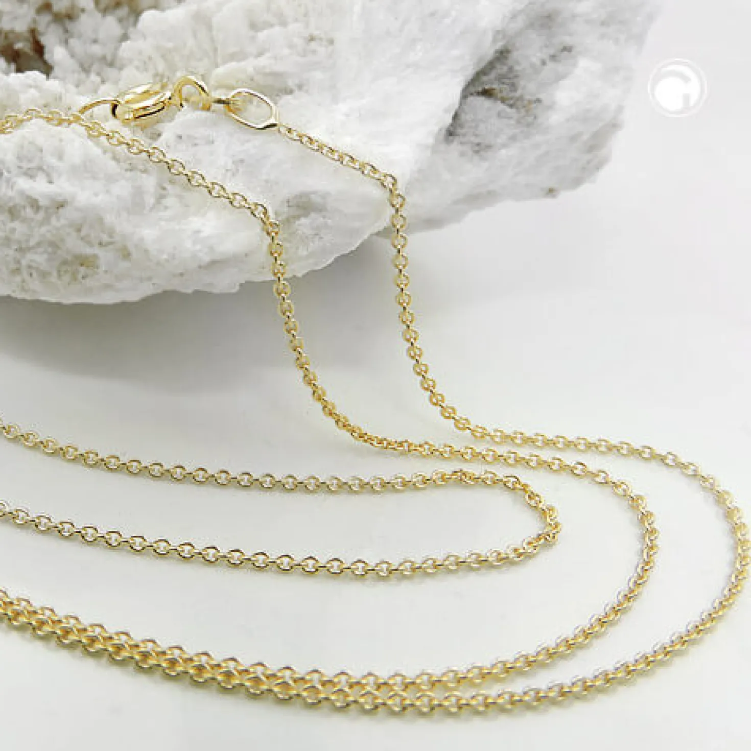 1,1 Rund-Ankerkette Halskette Collier aus 9Kt 375 Gold Gelbgold 38cm