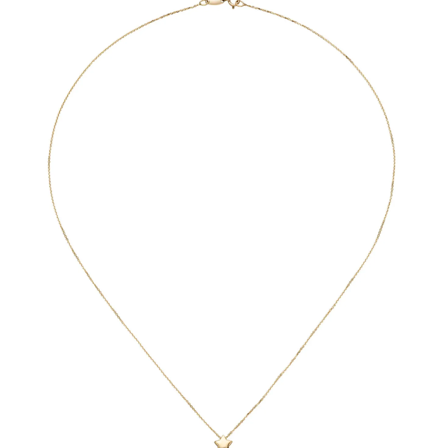 Rundankerkette mit Anhänger Stern Halsschmuck Collier aus 375 Gold Gelbgold 42cm