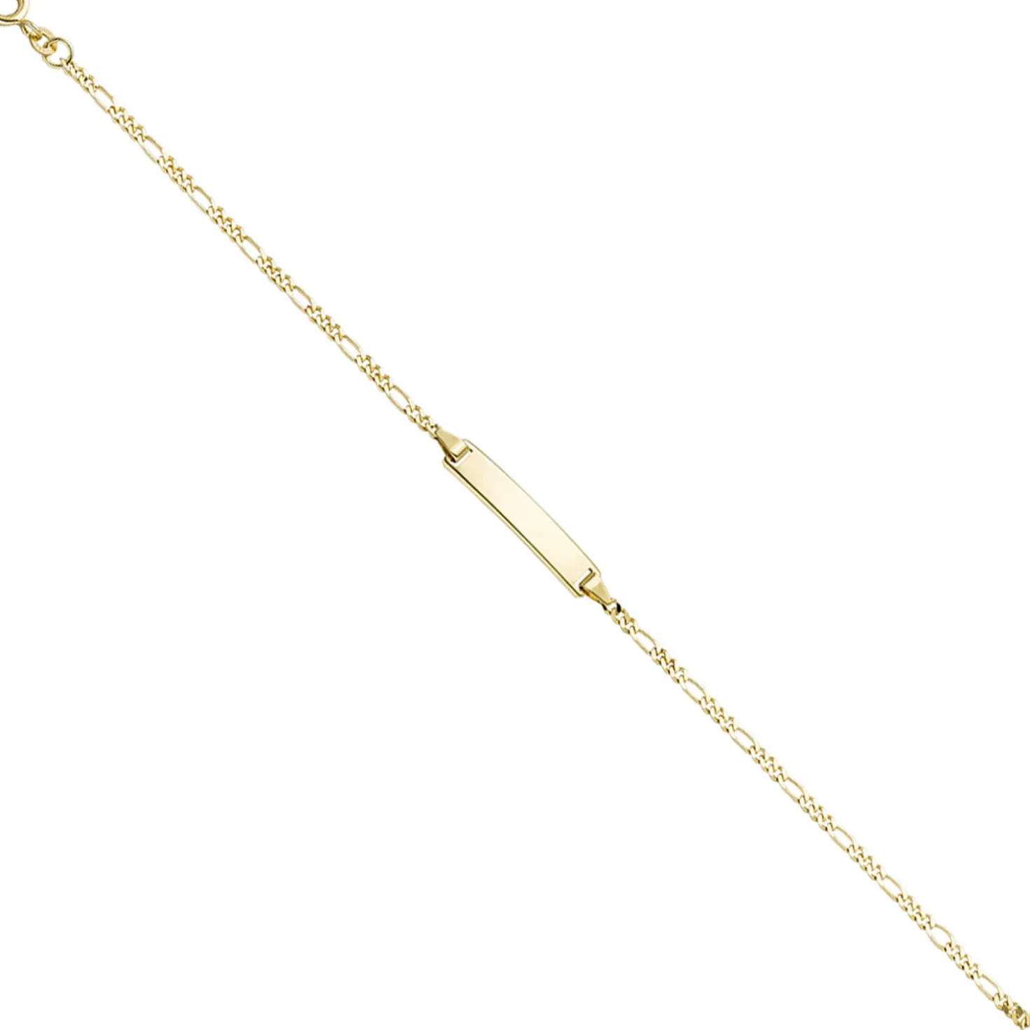 Schildband Figarokette Schildarmband für Gravur ID 333 Gelbgold 16,5-18,5cm