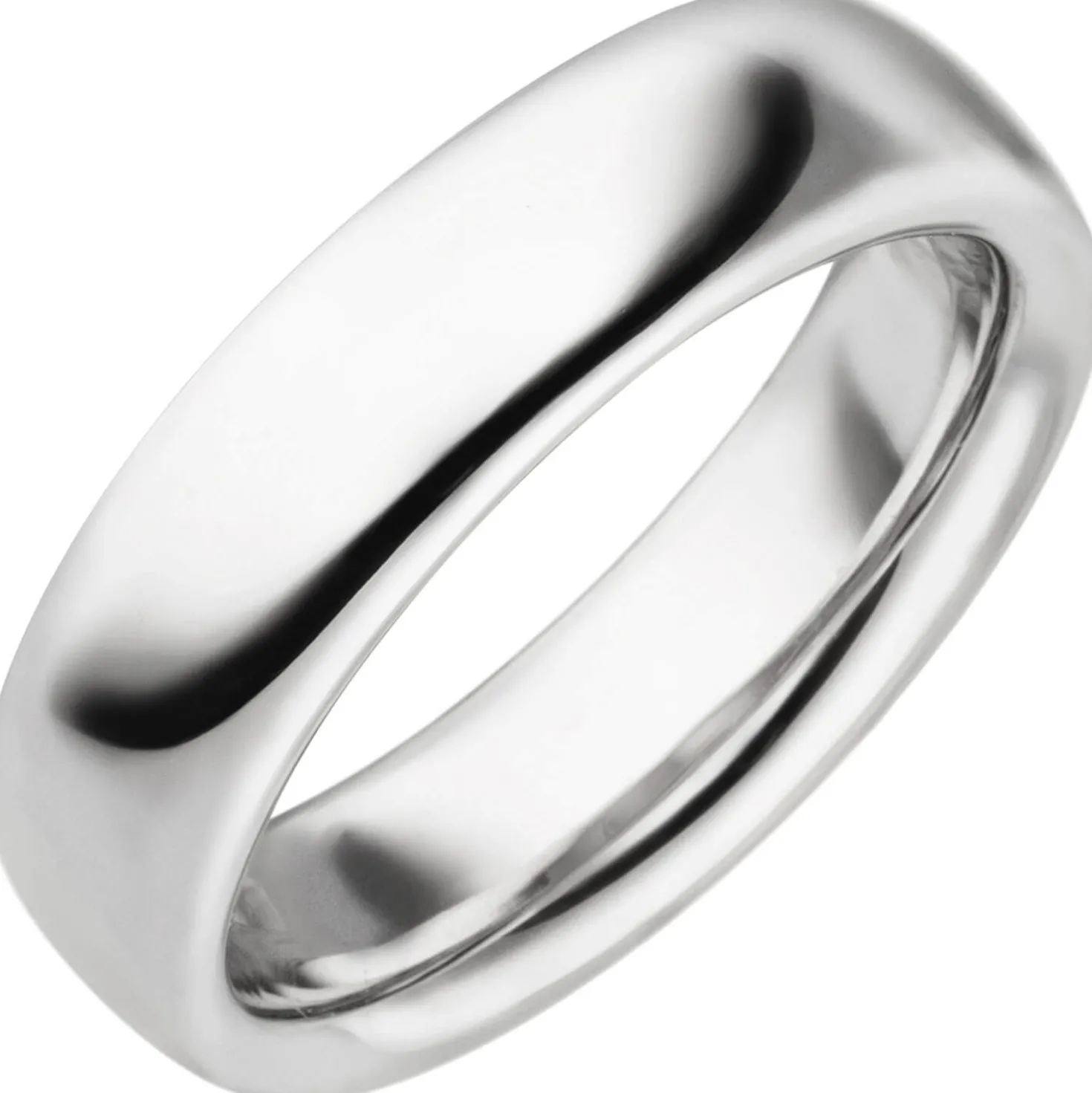 Schlichter Ring aus 925 Silber rhodiniert B: 5,7mm Fingerring Silberring Unisex
