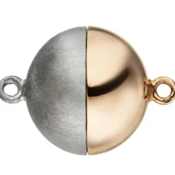 Schließe, Magnet-Schließe aus 585 Weißgold & Rotgold