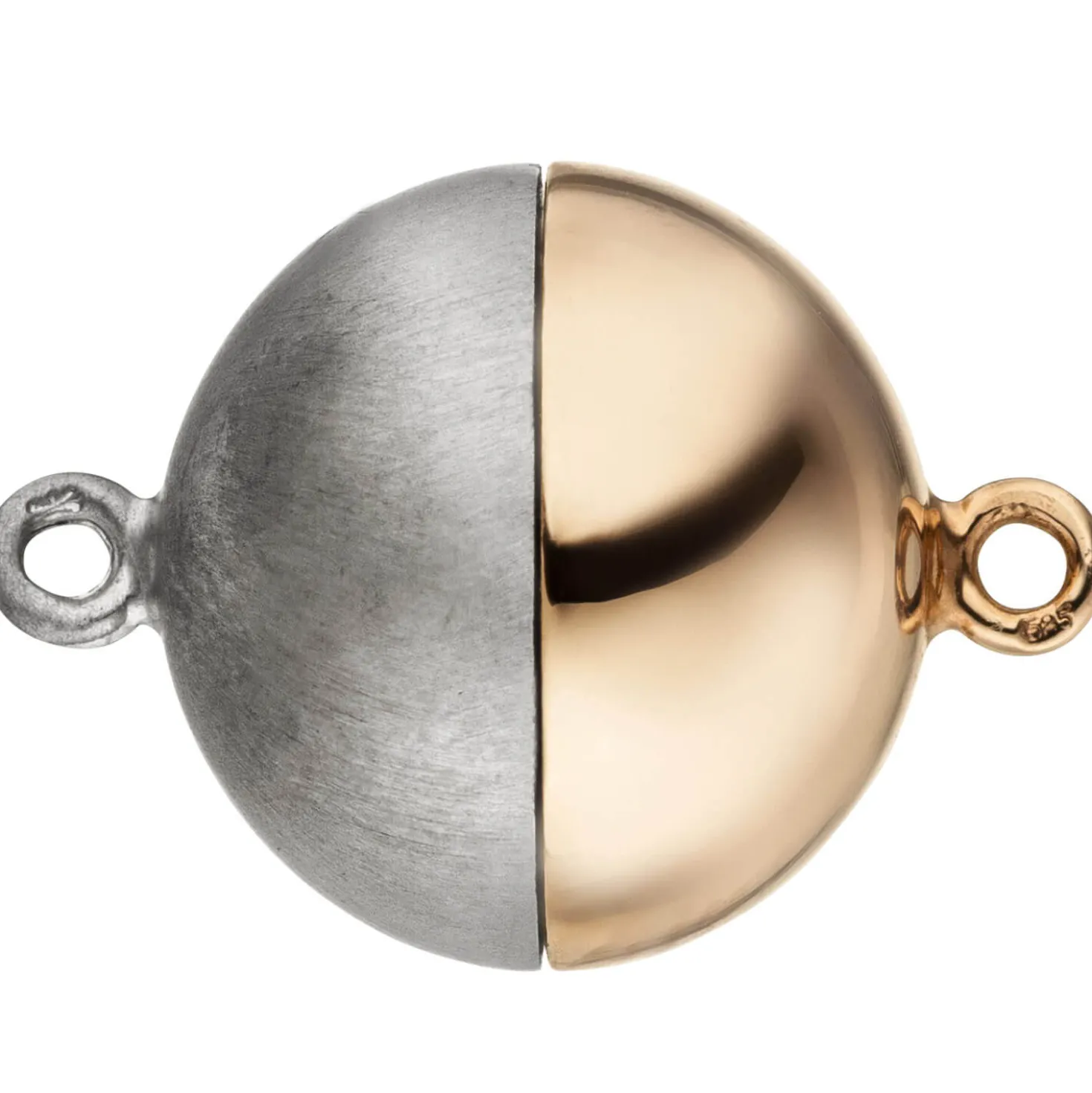 Schließe, Magnet-Schließe aus 585 Weißgold & Rotgold