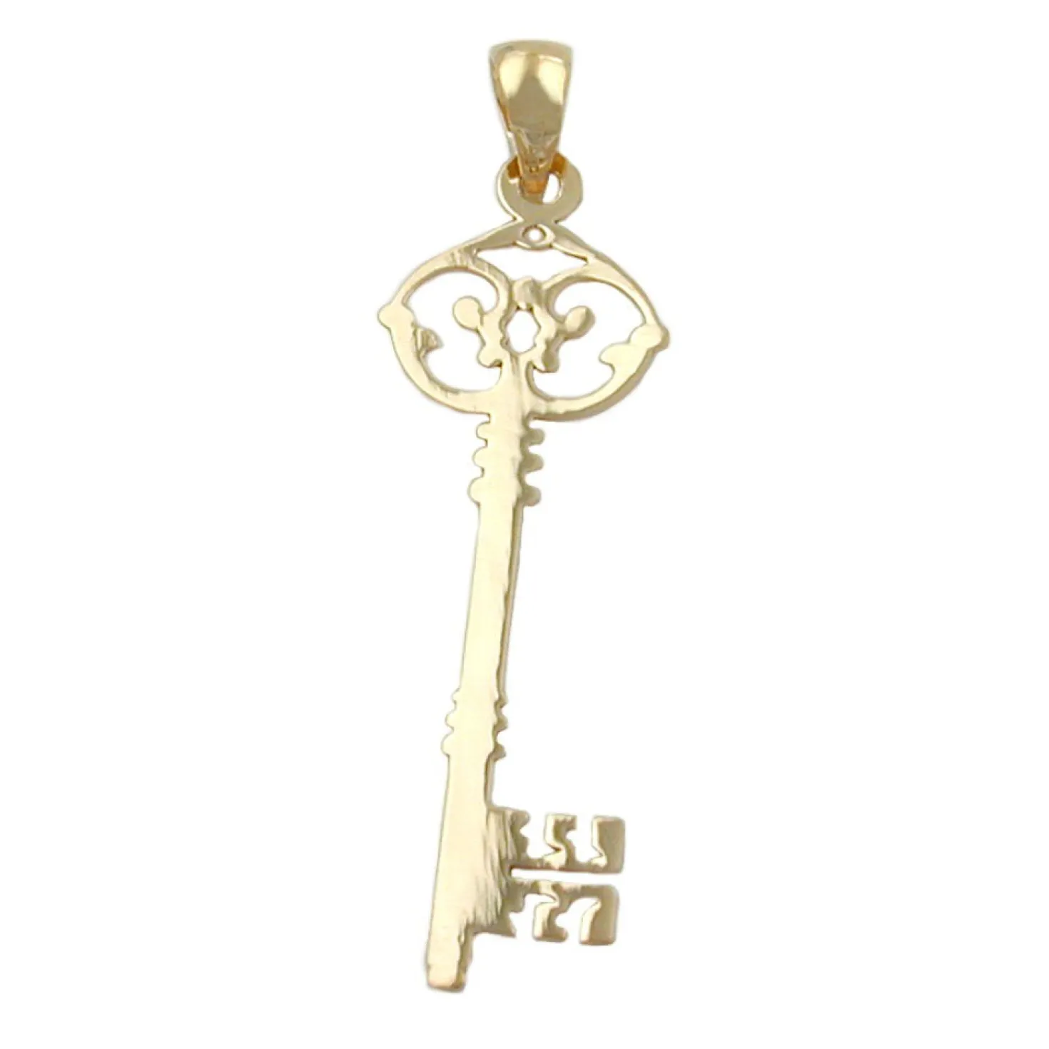 Schlüssel - Anhänger 33x11mm aus 375 Gold Gelbgold filigran Schmuck Damen