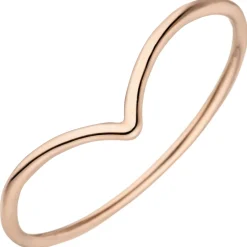 Schmaler Ring aus 585 Gold Rotgold 1,3mm glänzend Fingerring Goldring für Damen