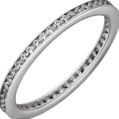 Schmaler Ring Memoryring aus 925 Silber weiße Zirkonia rundum 1,9mm breit