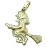 Schmuck Anhänger 20x22mm Kettenanhänger Hexe 9Kt 375 Gelbgold Halsschmuck Damen