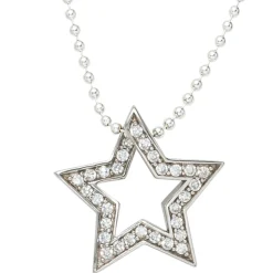 Schmuck Anhänger 20,4x19,6mm Stern mit Zirkonia 925 Echt Silber Halsschmuck